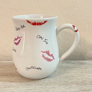 Mary Kay Mug Cup White Kiss Lipstick Colors Red Pink Lips